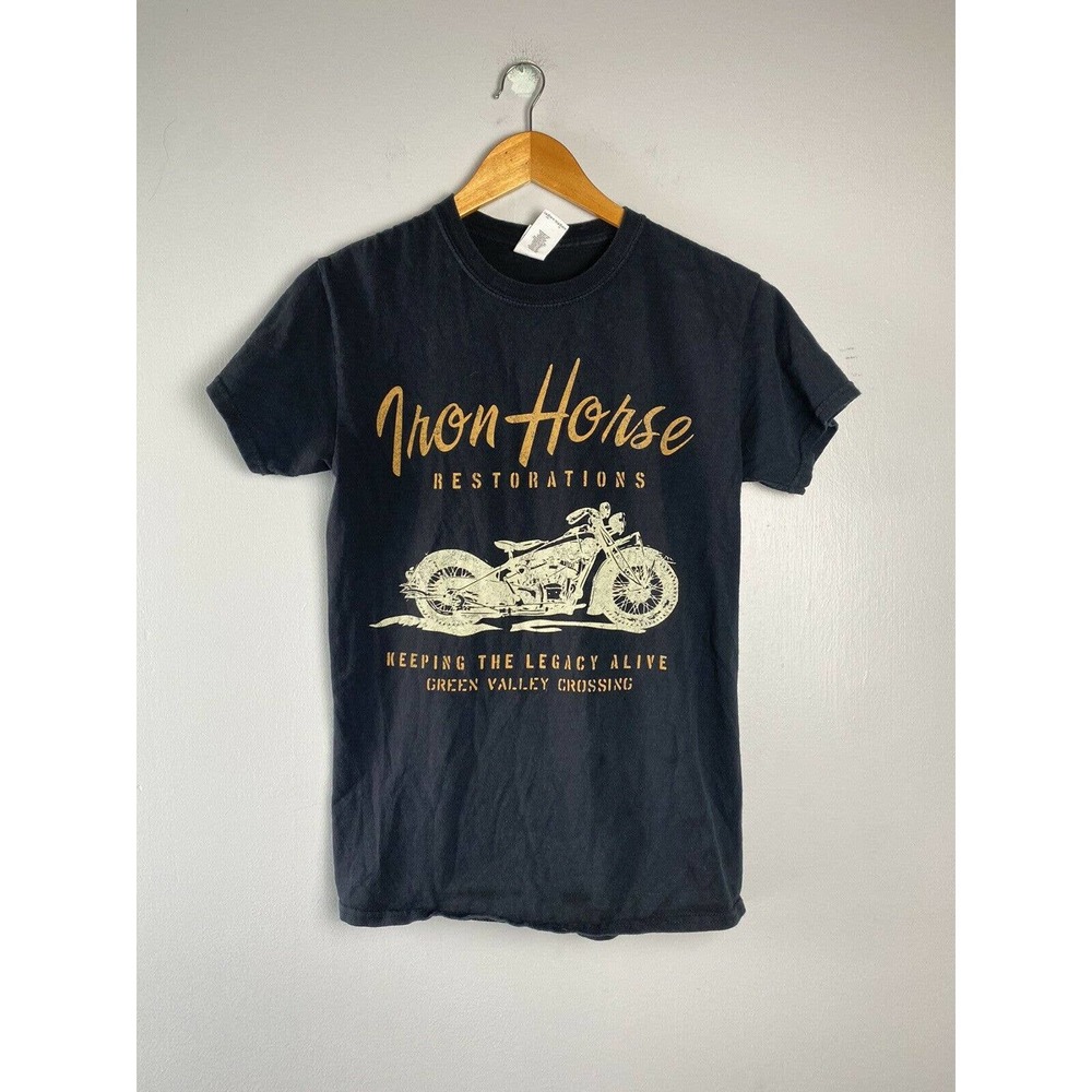 Iron Horse Restorations Motorcycle Shop Shirt Womens Small Cotton